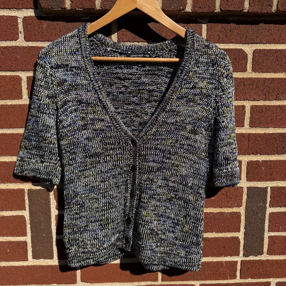 Jones New York Multicolor Knit Cardigan